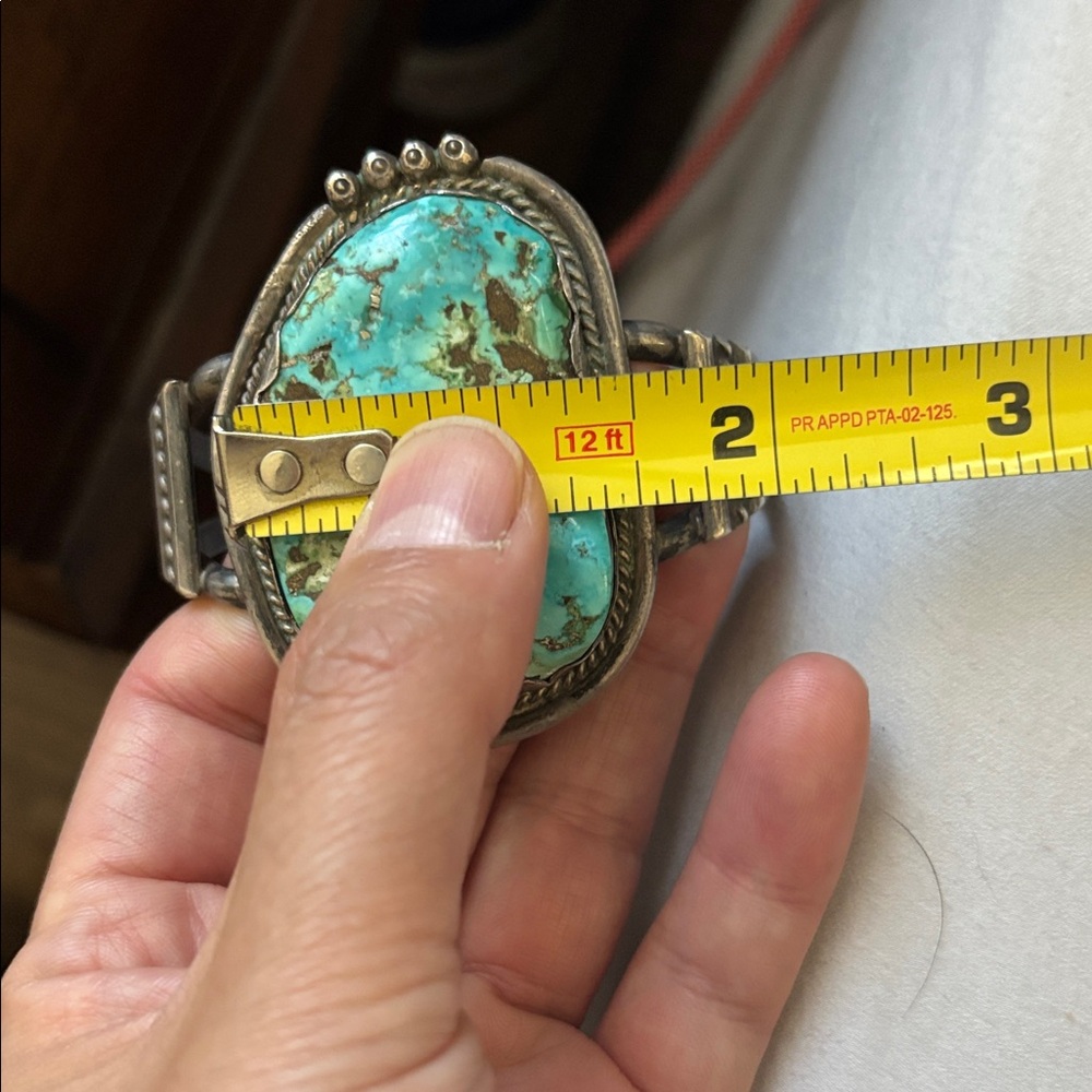 Turquoise and Silver Statement Bracelet - Picture 4 of 5